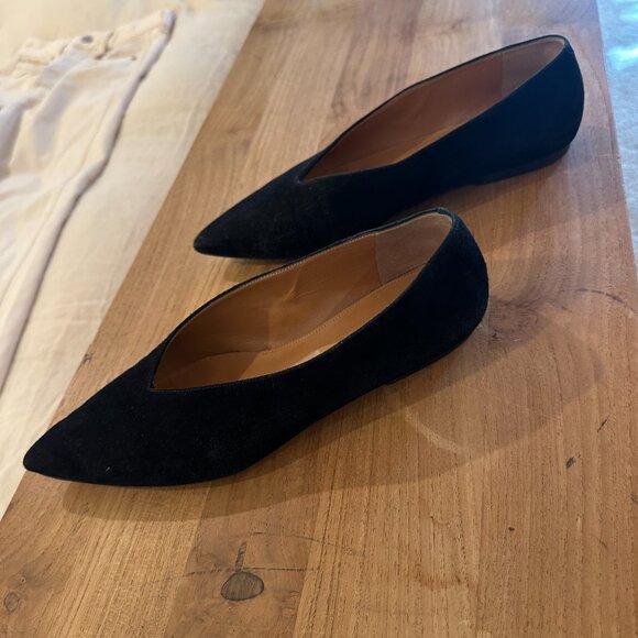 Emme Parsons Black Suede Pointy Flats size 39 - Picture 2 of 6